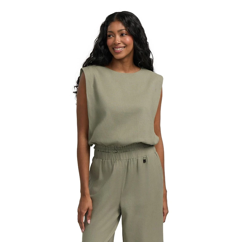 Top smocké en mélange de lin Mexx pour femmes