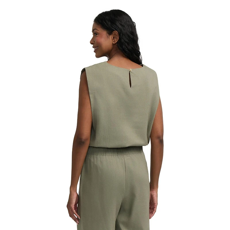 Top smocké en mélange de lin Mexx pour femmes