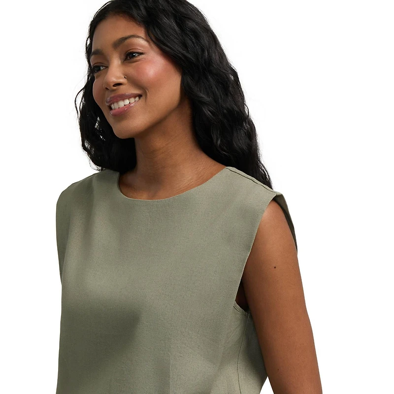 Top smocké en mélange de lin Mexx pour femmes