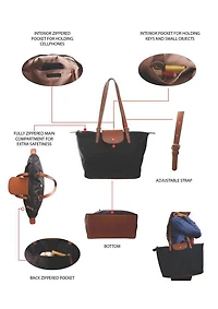 Sac fourre-tout en nylon Time and Tru pour femmes