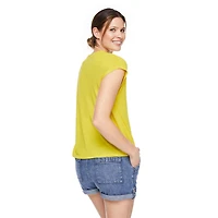 T-shirt à manches chauve-souris avec encolure en V George pour femmes Tailles TP–TTG