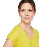 T-shirt à manches chauve-souris avec encolure en V George pour femmes Tailles TP–TTG
