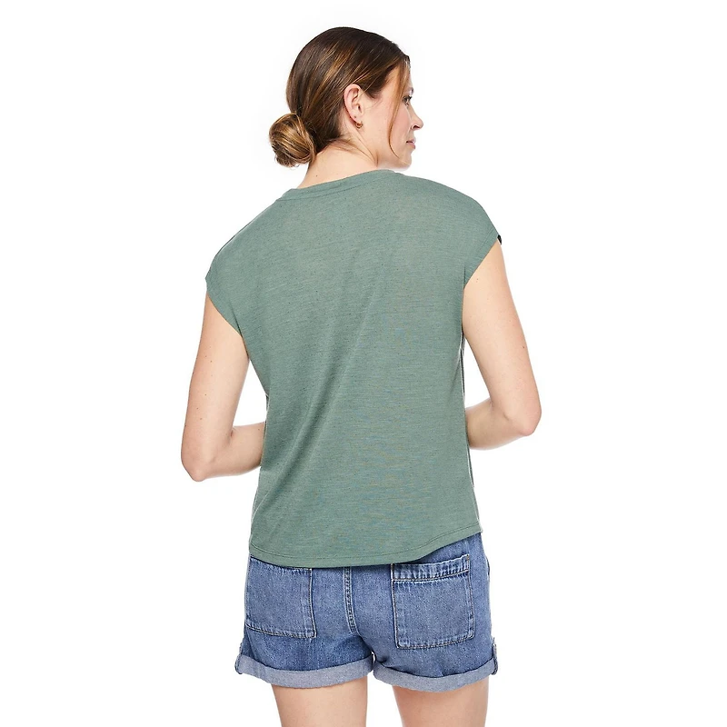 T-shirt à manches chauve-souris avec encolure en V George pour femmes