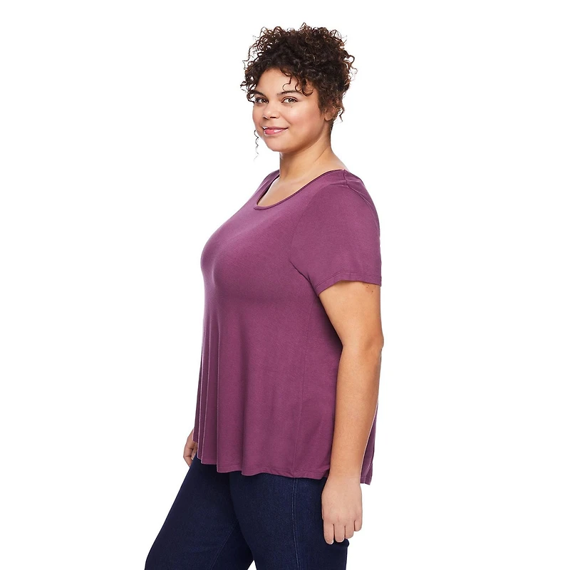 George Women's Plus Lattice Back Tee, Sizes 1X-4X