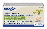 Equate Comprimés de laxatif de séné et docusate de sodium<br>60 Comprimés