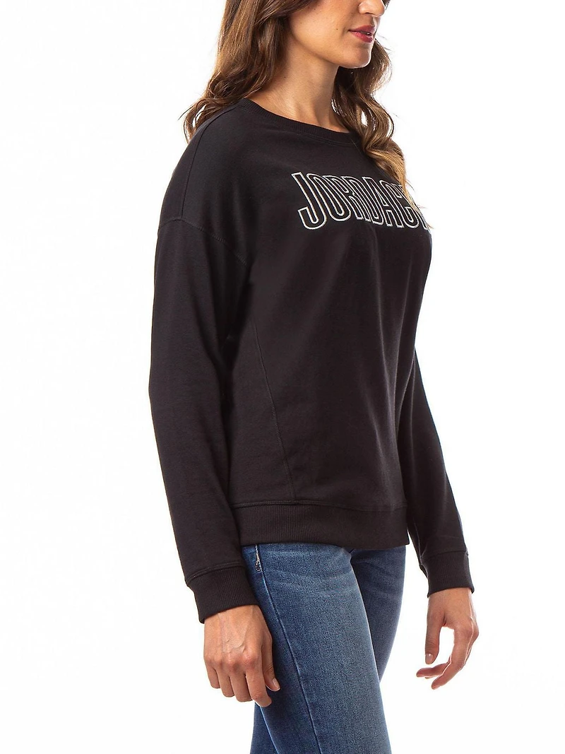 Jordache Women's Dropped Shoulder Logo Sweatshirt