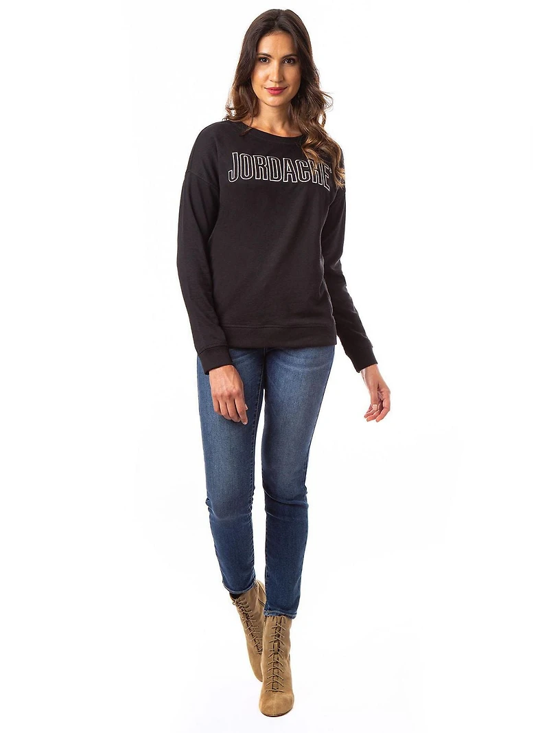Sweatshirt Jordache à épaules tombantes avec logo pour femme