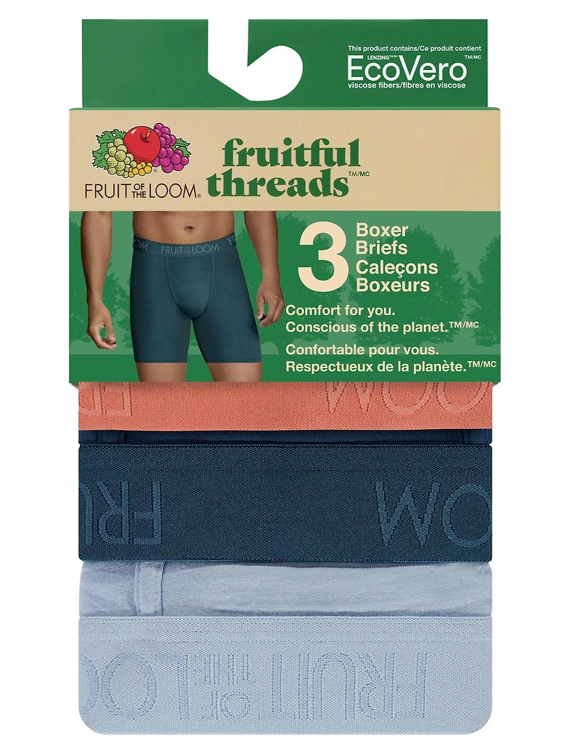 Tissue qui porte fruit, caleçons boxeurs,  paquet de 3 Tailles P - TG