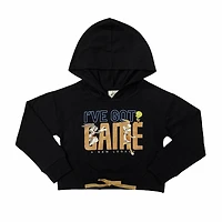 Girls cropped hoodie with elastic waist