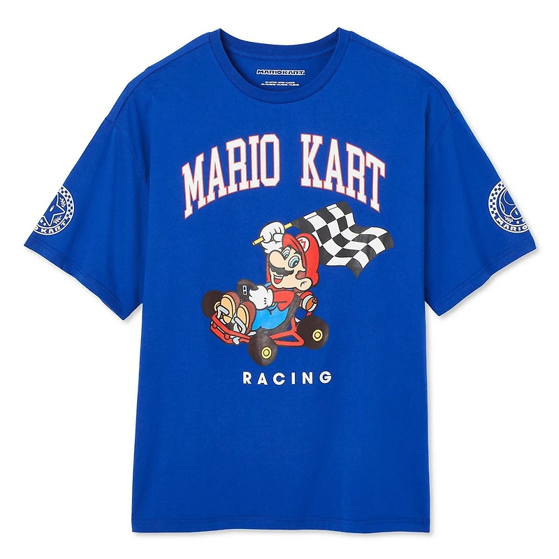 T-shirt à épaules tombantes Mario Kart pour hommes Tailles P-TG
