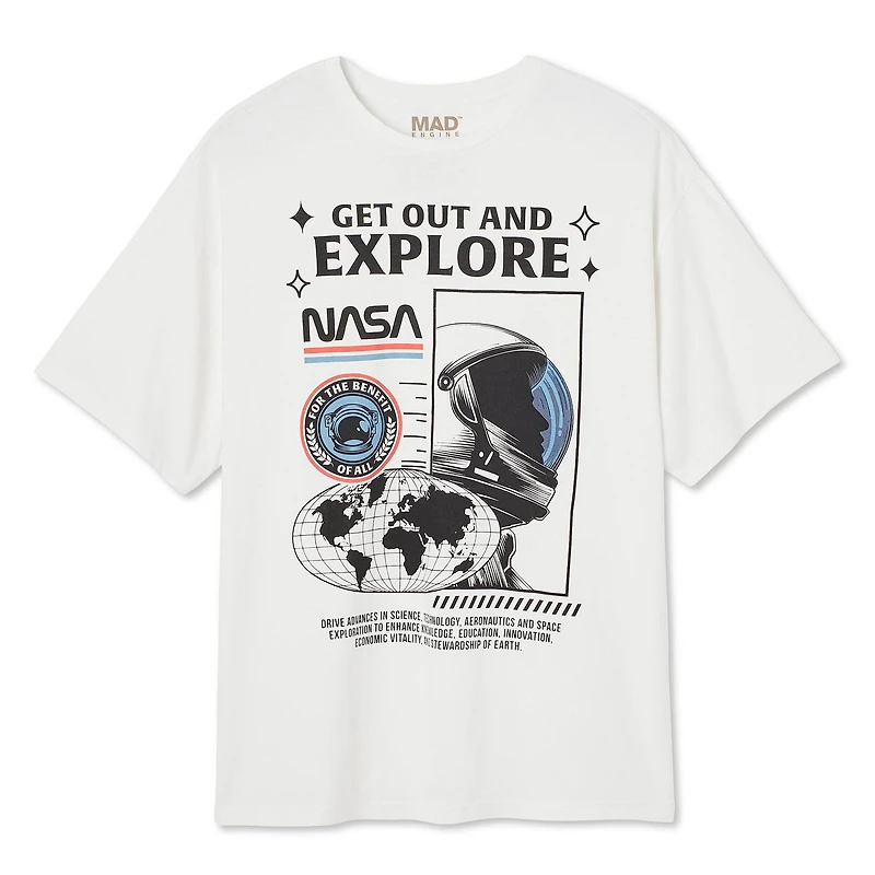 NASA Men's Drop Shoulder Tee, Sizes S-XL
