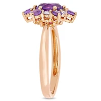 Tangelo 1-4/5 Carat T.G.W. Amethyst and White Topaz 10 K Rose Gold Star Ring