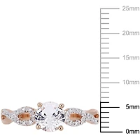 Miabella 1 Carat T.G.W. Created White Sapphire and 1/10 Carat T.W Diamond 10 K Rose Gold Infinity Engagement Ring