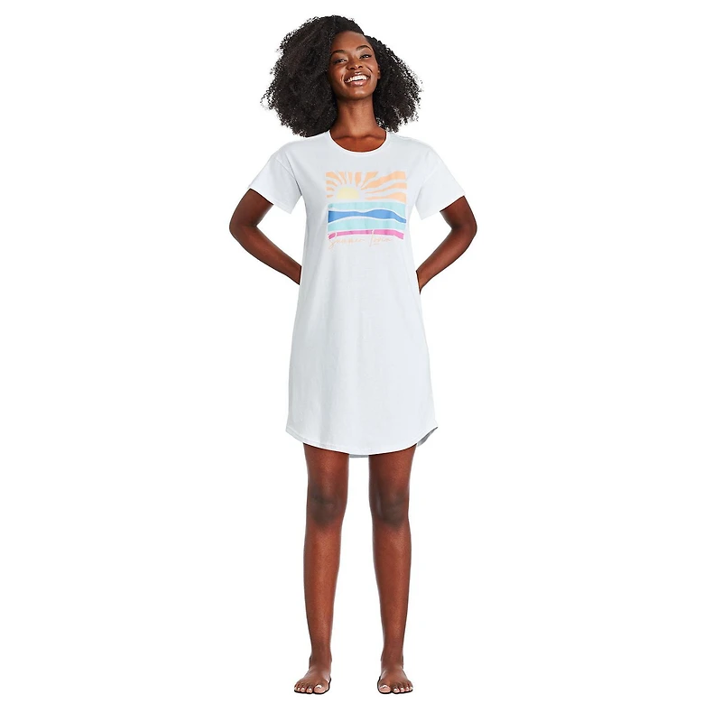 Chemise de nuit à encolure ras du cou George pour femmes