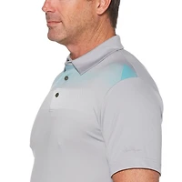 Men's Performance Short Sleeve Asymmetrical Printed Golf Polo Shirt