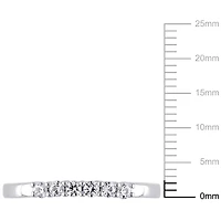 Bague d'anniversaire Miabella avec saphirs blancs synthétiques 1/3 CT PBT en or blanc 10K