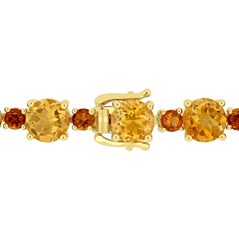 Bracelet tennis Tangelo avec citrines 29-3/8 CT PBT en argent sterling plaqué de rhodium jaune, 7,25 po