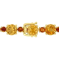 Bracelet tennis Tangelo avec citrines 29-3/8 CT PBT en argent sterling plaqué de rhodium jaune, 7,25 po