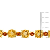 Bracelet tennis Tangelo avec citrines 29-3/8 CT PBT en argent sterling plaqué de rhodium jaune, 7,25 po