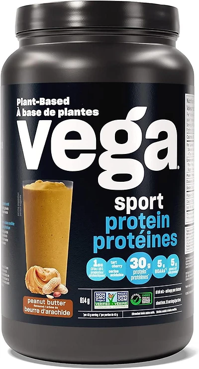 Vega Sport Protein - Plant Based Vegan Protein Powder - Peanut Butter - 814g