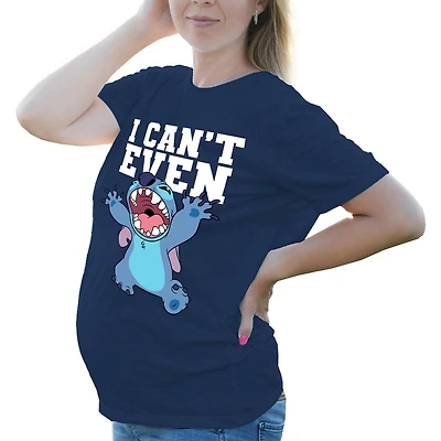 Ladies Maternity Disney Lilo & Stitch Can't Even Short Sleeve Top