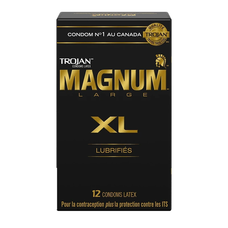 Trojan Magnum Très Grand condoms lubrifiés 12 condoms lubrifiés en latex