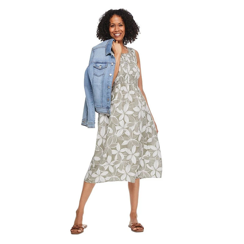 Robe sans manches à smocks Iyla pour femmes