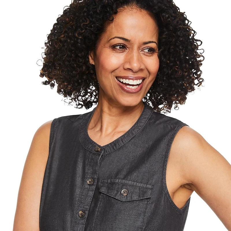 Iyla Women's Button Front Sleeveless Dress