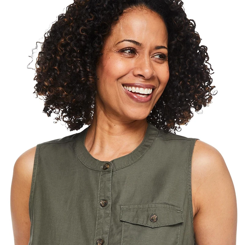 Iyla Women's Button Front Sleeveless Dress