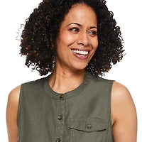 Iyla Women's Button Front Sleeveless Dress