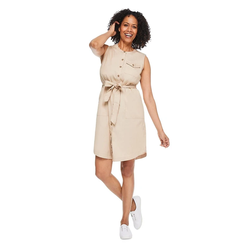 Robe à boutons sans manches Iyla pour femmes