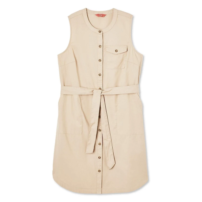 Robe à boutons sans manches Iyla pour femmes