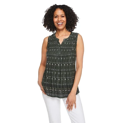 Iyla Women's Sleeveless Printed Knit Top