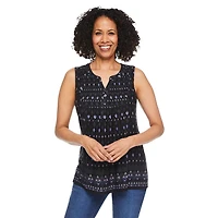 Iyla Women's Sleeveless Printed Knit Top