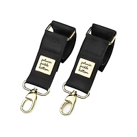 Petunia Pickle Bottom - Clips de poussette valet en similicuir noir mat - Clips de fixation pour poussette pour sac à langer, bébé, nourrisson, enfant en bas âge, unisexe, Résistant à l'eau