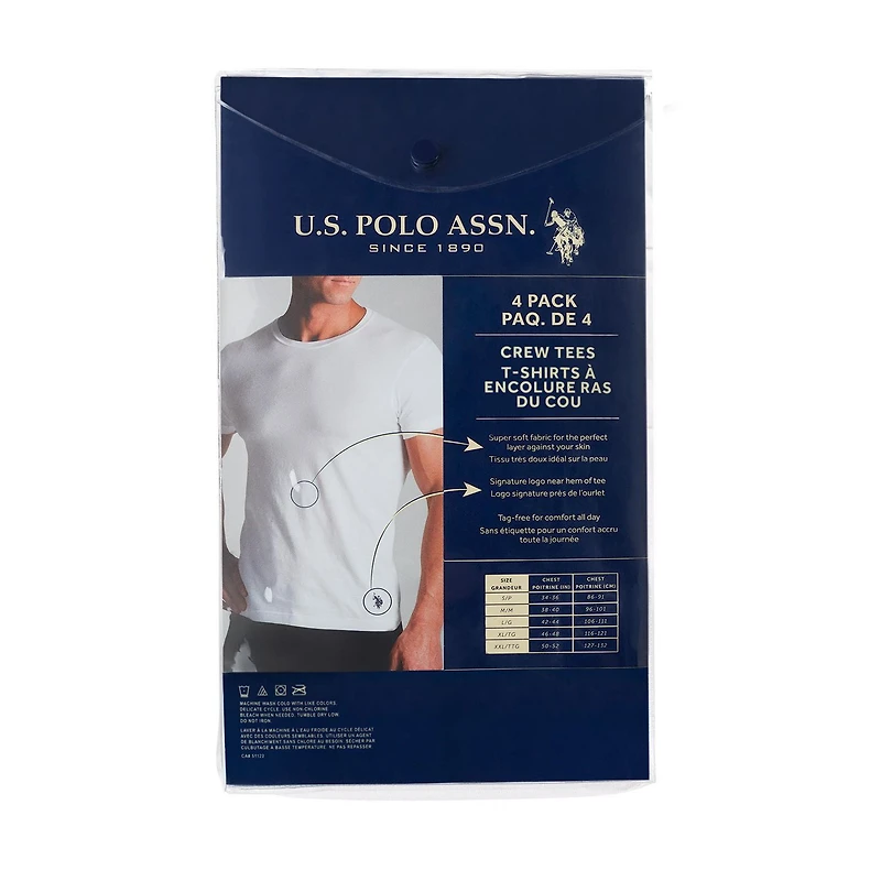 U.S. POLO ASSN. 4 Pack Crew Tees