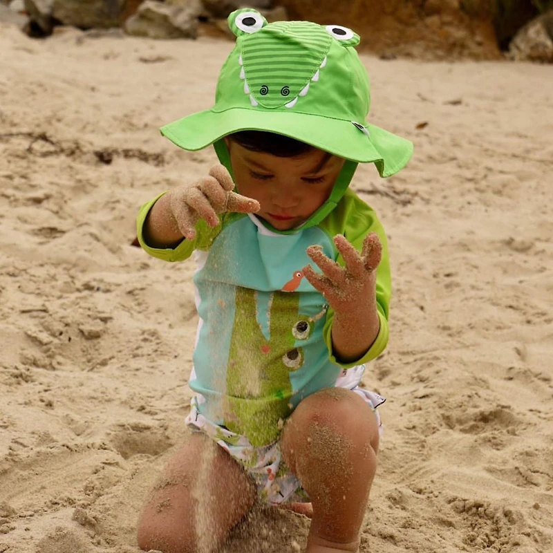 ZOOCCHINI - Baby, Toddler UPF50+ Sun Hat - Swim Hat - Aidan the Alligator