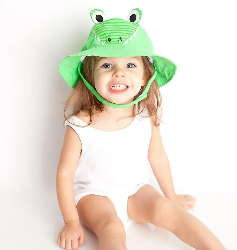 ZOOCCHINI - Baby, Toddler UPF50+ Sun Hat - Swim Hat - Aidan the Alligator