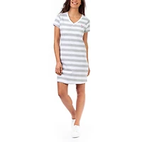 Robe rayée à col en V USPA pour femmes