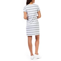 Robe rayée à col en V USPA pour femmes
