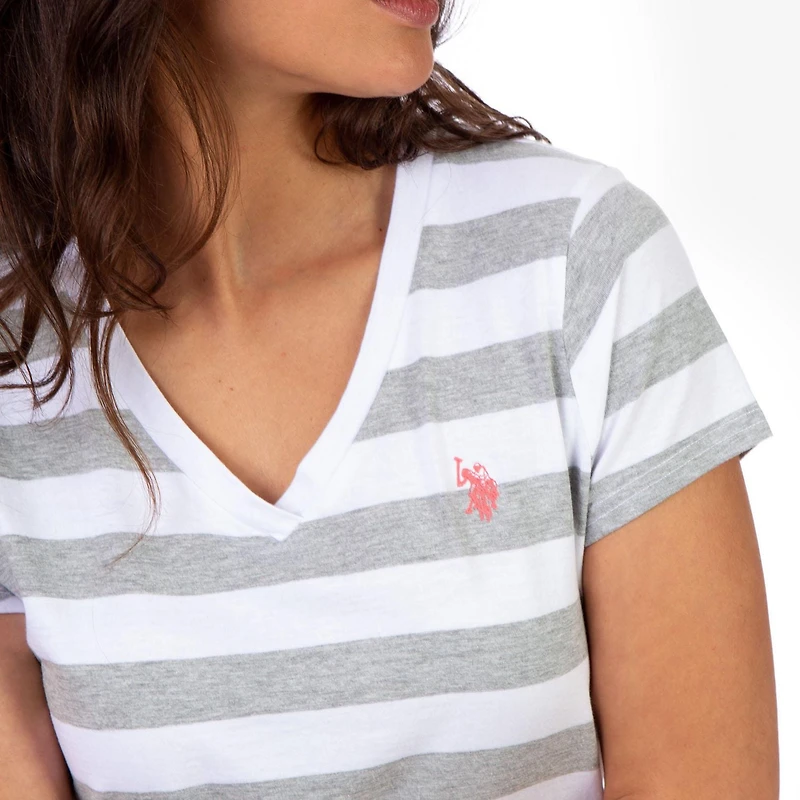 Robe rayée à col en V USPA pour femmes