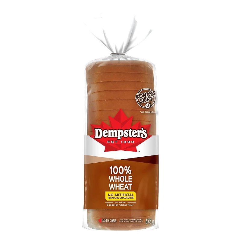 Dempster’s® 100% Whole Wheat Sliced Bread, 675 g