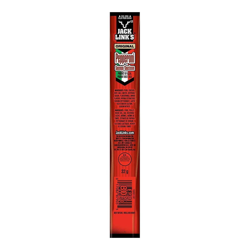 Jack Link's Original 22g Pepperoni Sausage Stick, 1 x 22g Stick