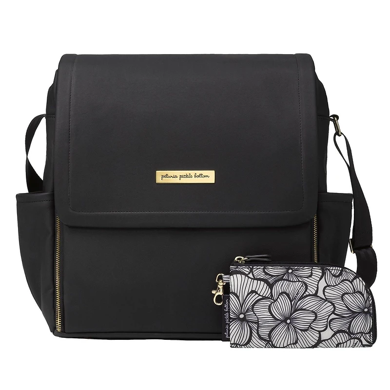 Petunia Pickle Bottom Boxy Backpack Sac à couches en noir graphite - Sac à dos à langer - Compartiments isolés