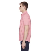 Dark Black Men's Short-Sleeve Button-Down Shirt, Sizes S-XXL