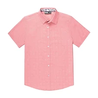 Dark Black Men's Short-Sleeve Button-Down Shirt, Sizes S-XXL