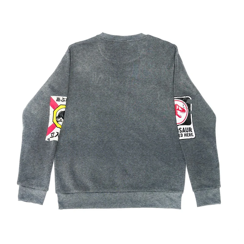 Men's Jurassic World Beware Signs Long Sleeve Sweatshirt