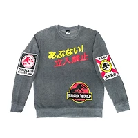 Men's Jurassic World Beware Signs Long Sleeve Sweatshirt