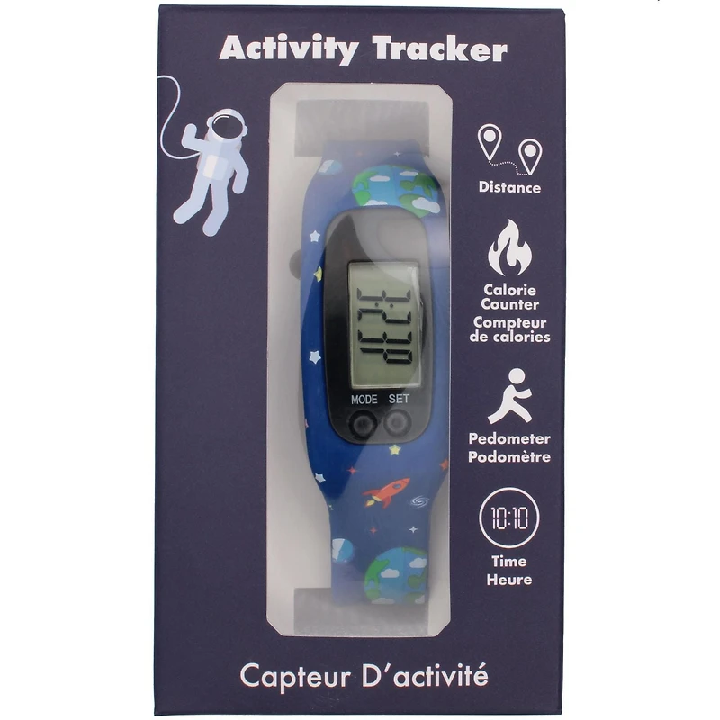 Montre Podomètre Numérique pour Enfants – Bracelet en Silicone Thème Espace