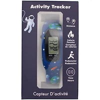 Montre Podomètre Numérique pour Enfants – Bracelet en Silicone Thème Espace